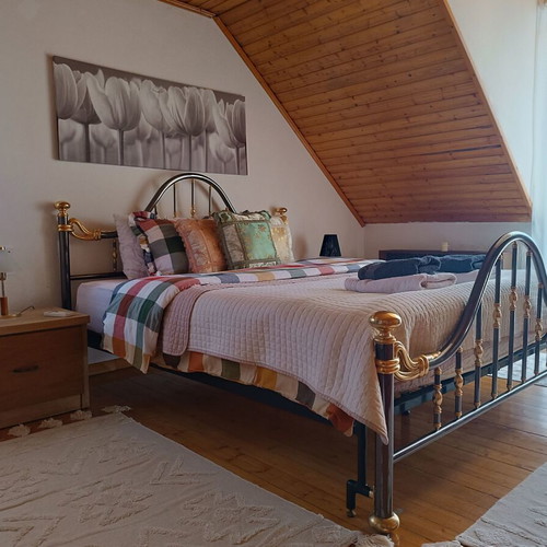 Double iron bed made of brass 170X200 with mattress