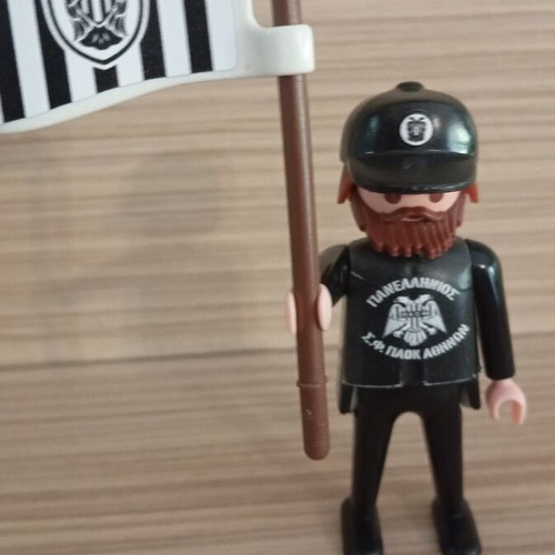 Playmobil PAOK Fan Figure like new with team flag