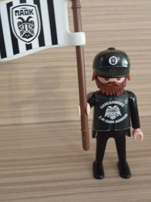 Playmobil PAOK Fan Figure like new with team flag
