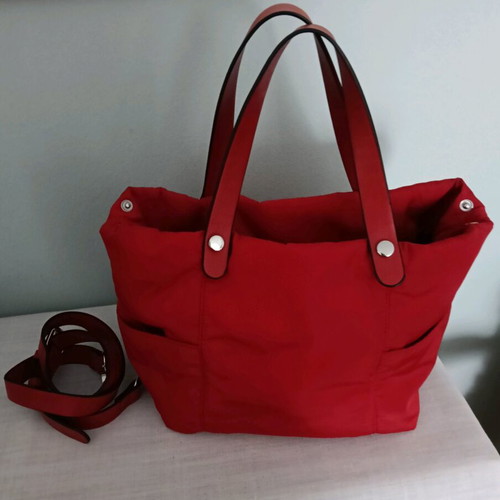 Nylon fabric hand bag like new, with strap