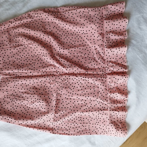 Polka Dot Skirt pink black with zipper, new, fits small medium