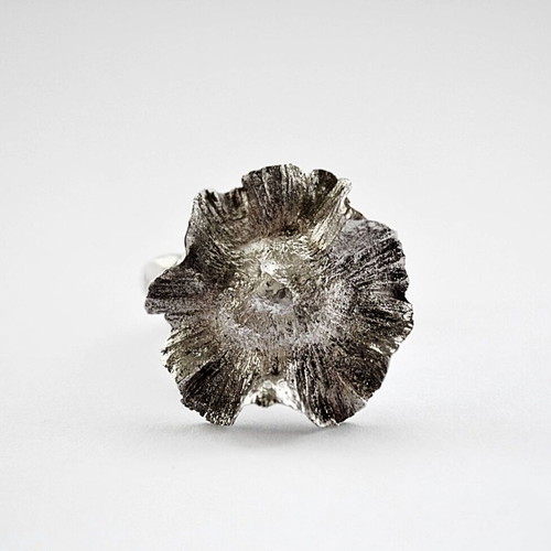 Handmade Silver Ring made to order with Riverside Flowers theme