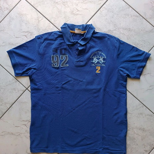 La Martina blue men's polo shirt Medium Slim Fit like new