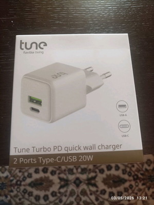 Tune wall charger USB-C to Lightning 20W 1.5m new, white