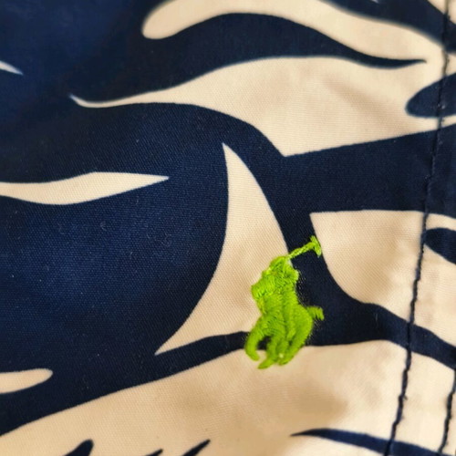 Polo Ralph Lauren boys' swim shorts like new, size 122 cm, white and blue
