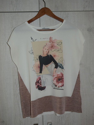 Mango summer sleeveless blouse like new, white and brown