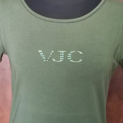 Versace Jeans Couture women's khaki T-shirt with rhinestones new size M