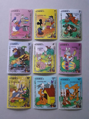 Commonwealth of Dominica Disney Easter 1984 Stamps Set 9 Mint