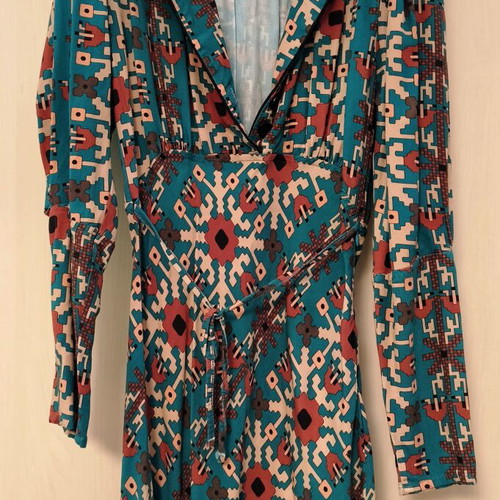 Karavan Marley Green Dress new, blue and brown, size S