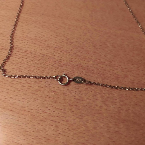 Silver necklace hearts 925 with zirconia new