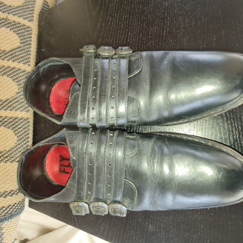 Fly London leather men's shoes size 43 used black casual