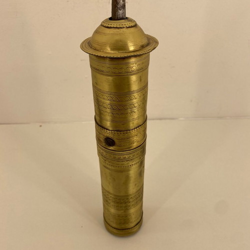 Brass coffee grinder used, vintage 1920