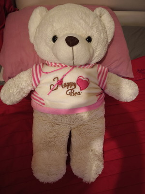 Large White Teddy Bear 55cm*40cm like new, soft