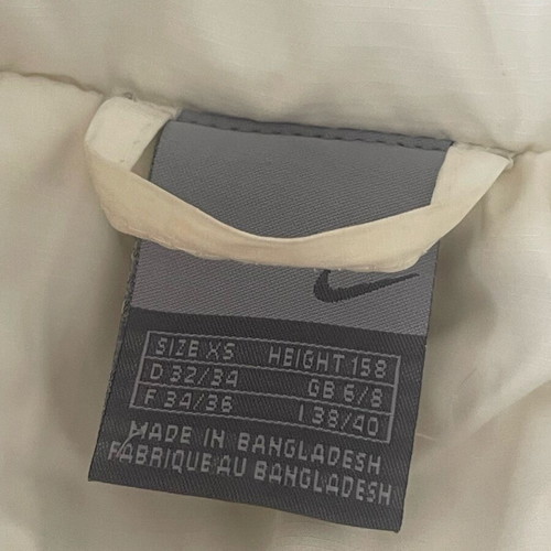 Nike girls' white jacket used, size XS or 158
