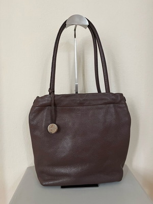 Furla shoulder bag leather brown and silver like new