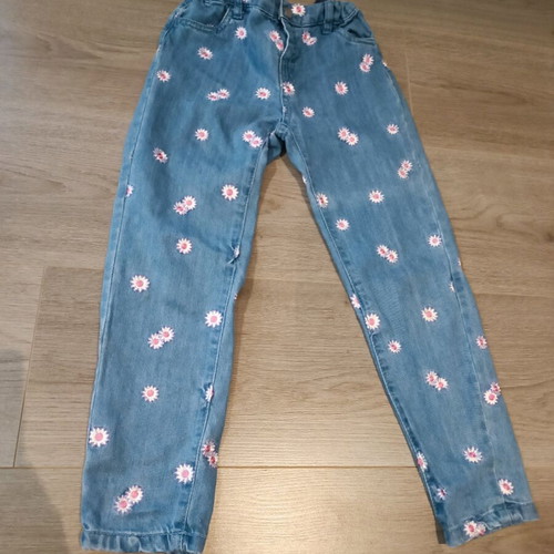 Prenatal jean pants like new, size 116 cm, blue with pink