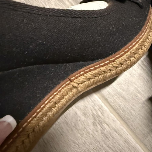 Tory Burch Jackie 2 85mm Wedge Black Espadrilles like new US 8.5