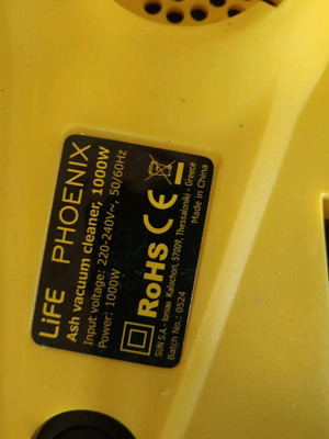 Life Phoenix ash vacuum cleaner like new, 1000W, 220-240V