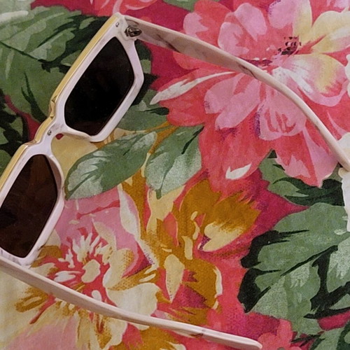 Sunglasses, beige and gold frame