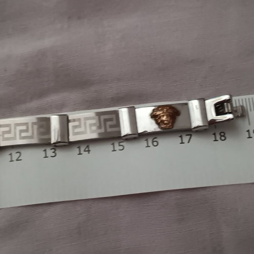 Steel bracelet with Meander and Medusa design Versage, like new