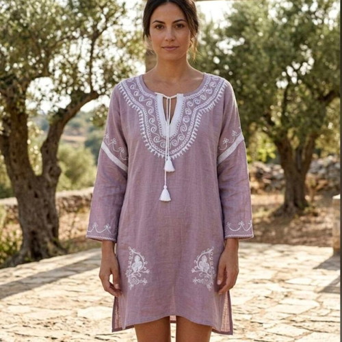 Handmade Caftan with Silver Threads and Embroidery by Dar mode