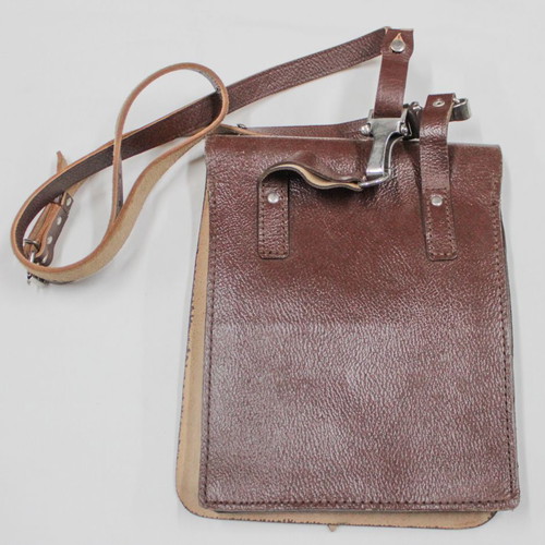 1970 German Military Brown Leather Map Bag Like New