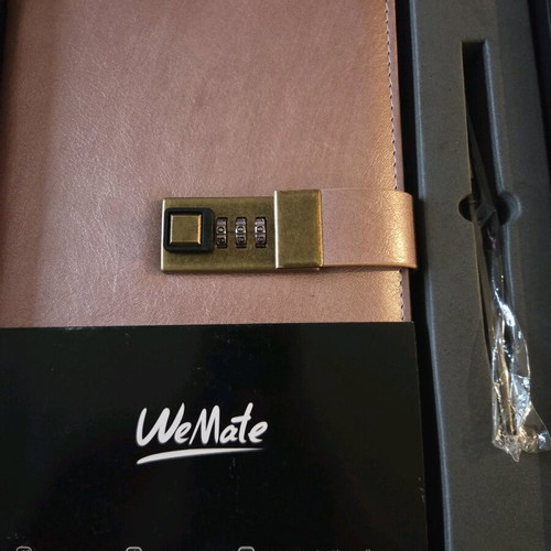 WEMATE Journal with Lock new, Password Notebook with Pen