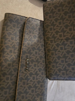 DKNY wallet used with extra card wallet, black and brown