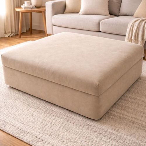 Velvet Ottoman Sofa Unit Sand Color Like New