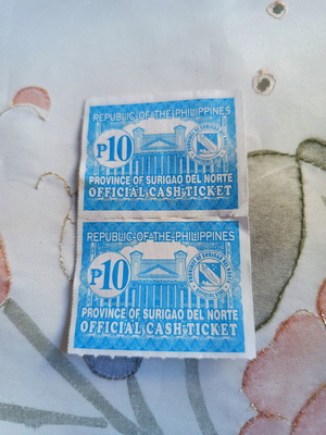 Official Cash Tickets ₱10 Φιλιππίνες vintage 1960s σετ 2 τεμαχίων