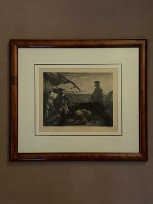 Old engraving in frame like new