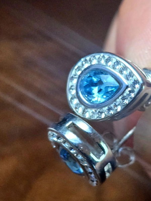 Silver earrings with aquamarine like new