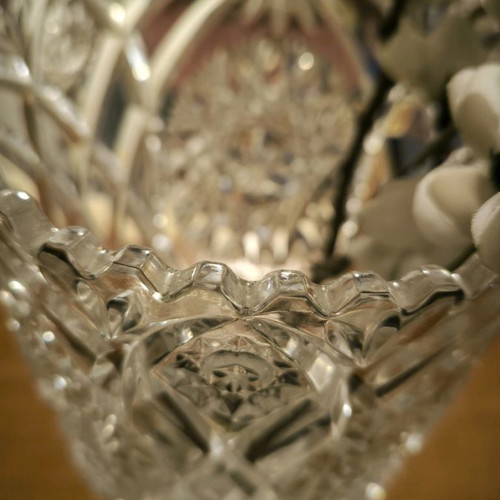 Crystal vase without damage, height 22cm