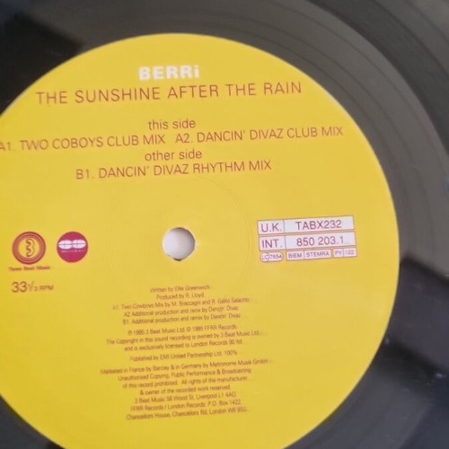Berri The Sunshine After The Rain vinyl used