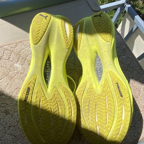 Puma Deviate Nitro 45 athletic shoes like new, green and yellow