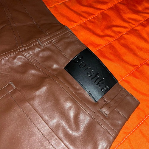 Bershka brown faux leather pants, size M 38 10