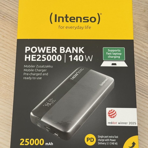 Intenso HE25000 Powerbank new, 25000mAh, fast charging