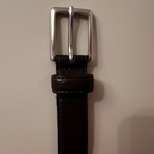 Genuine leather belt like new, brown, 105 cm, silver buckle