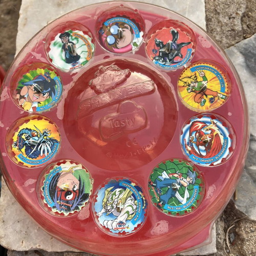 Beyblade Spinners Tasty (Cheetos) collectible set with 45+ caps