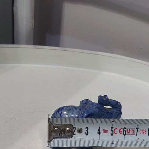 Decorative elephant carved from natural blue stone like new