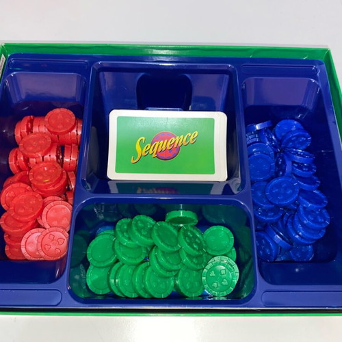 Sequence board game used with missing pieces