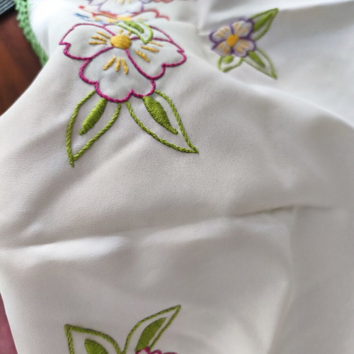 Handmade embroidered tablecloth from Lefkada 80x80 cm like new