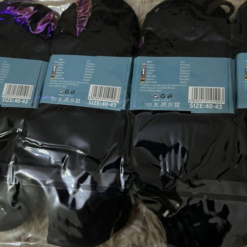 Cotton socks pack of 12 size 40-43 black new