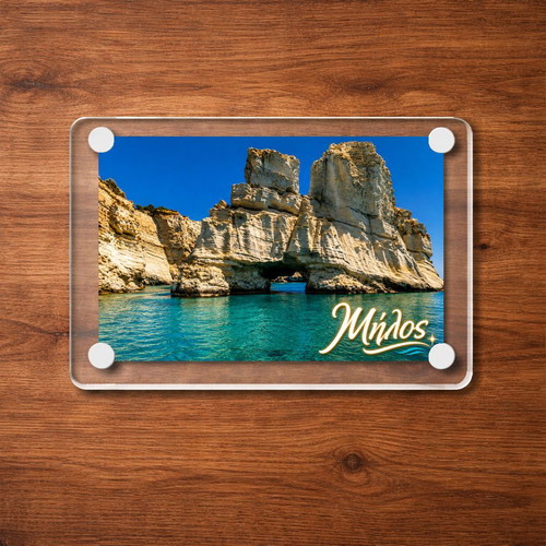 Acrylic fridge magnet 6x9cm, Milos, Greek summer collection