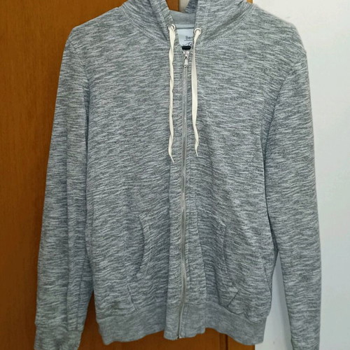 Bershka gray hoodie cardigan used, size L