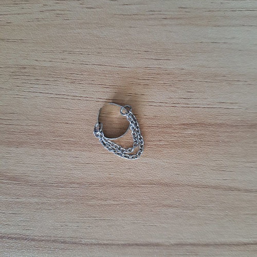 Clip-on earring used with silver chains