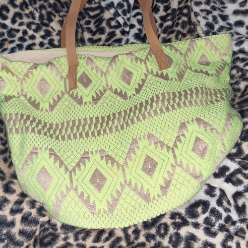 Shoulder bag new with leather straps and embroidered design