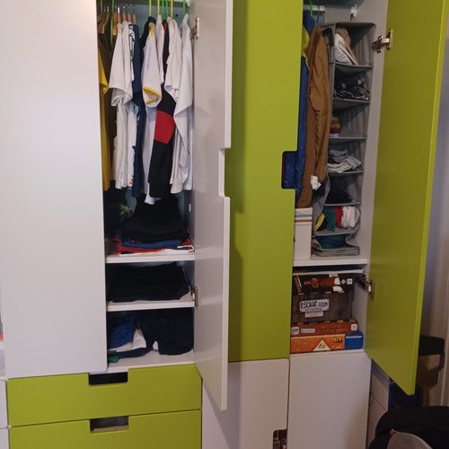 IKEA Småstad Stuva children's wardrobes set like new, white and green