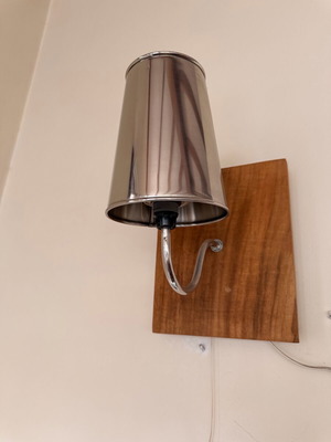 Set of 2 decorative wall lights with teak wood like new