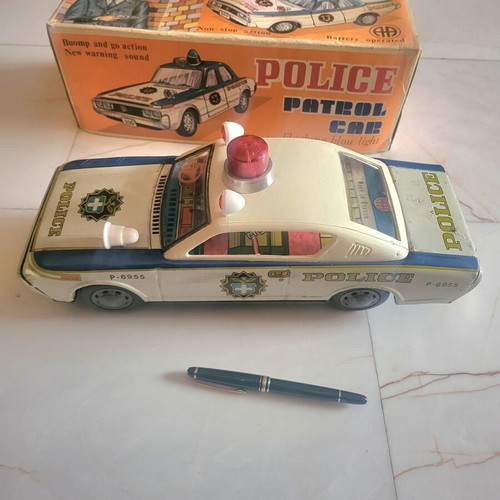 Tin car by Ananiadis used, 1950s vintage, collectible